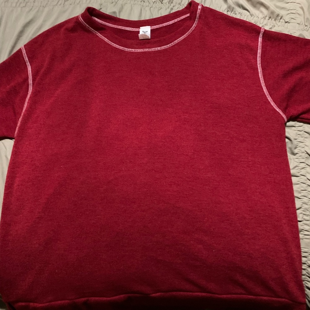 Beautiful Deep Red Light Stretch Woman’s Plus Size Sweater 3X